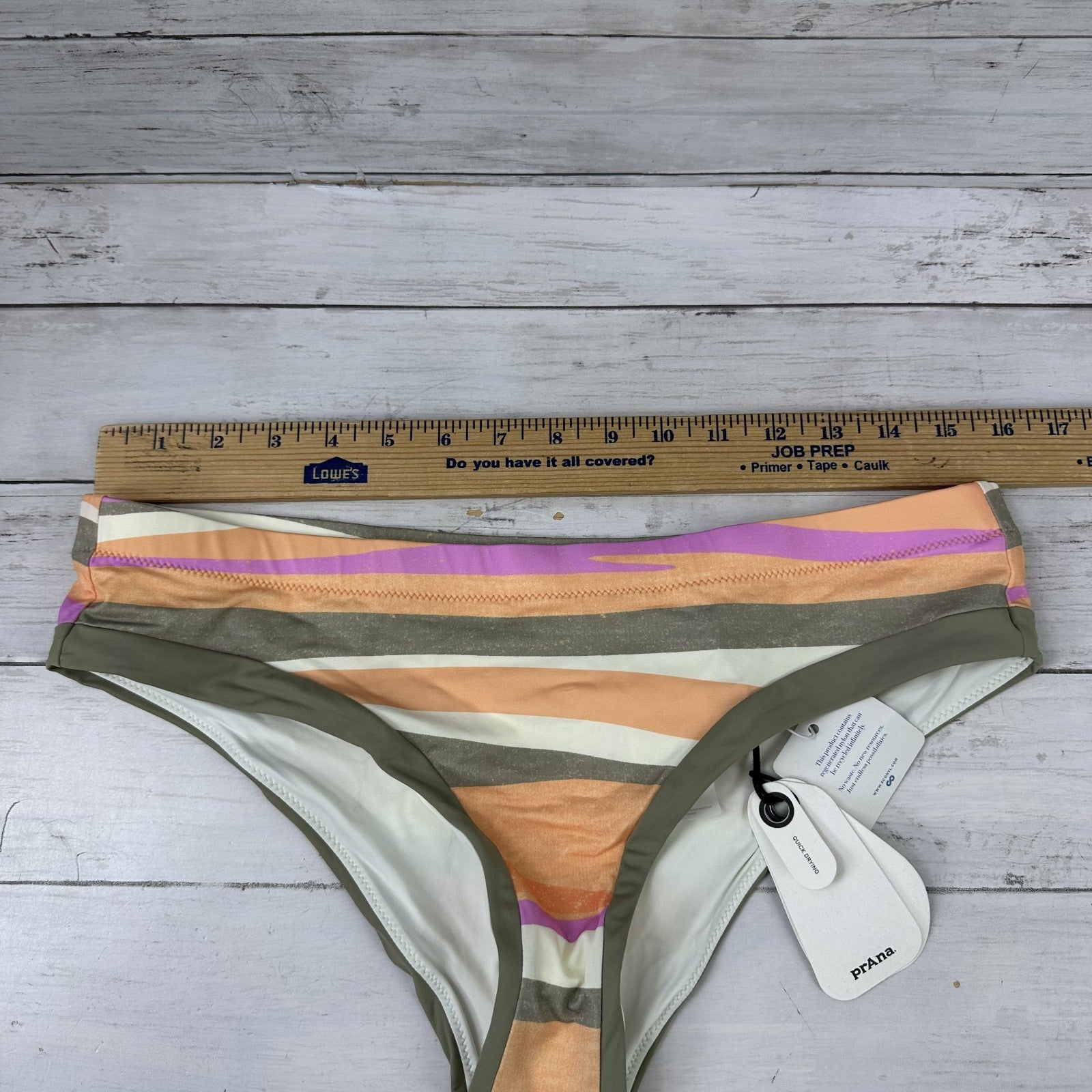 prAna Summer Wave Bikini Swim Bottom Black Size Medium Eco-Friendly NWT