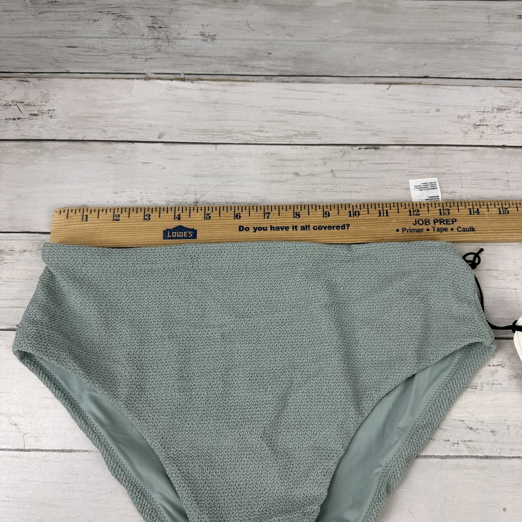 Prana Lahari High Rise Scrunch Swim Bottom Women's Medium Blue Bikini Brief NWT