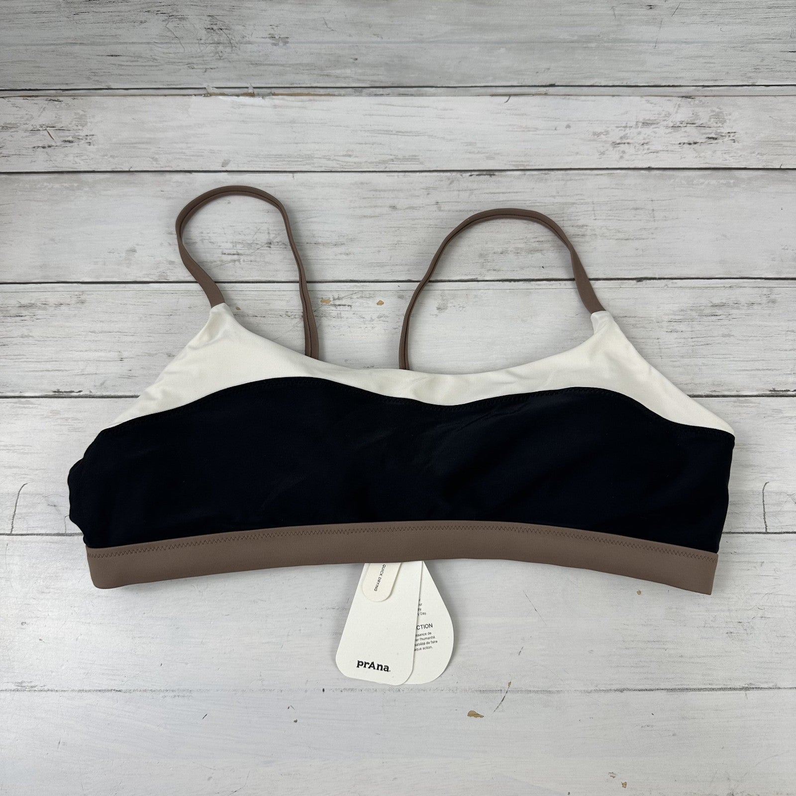 Prana Baja Bound Bikini Women's Large Carob Colorblock Quick Dry top New