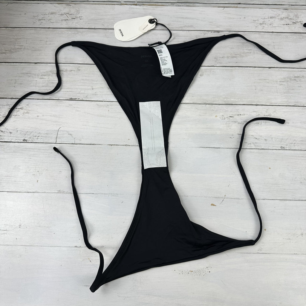 prAna Hana Highway Swim Bottom Black Side Tie Low Rise Cheeky Womens Small NWT 