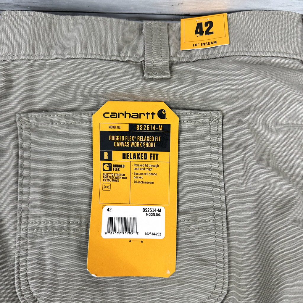 Carhartt Shorts Mens 42 workwear beige tan 10.25" inseam Relaxed Fit utility new