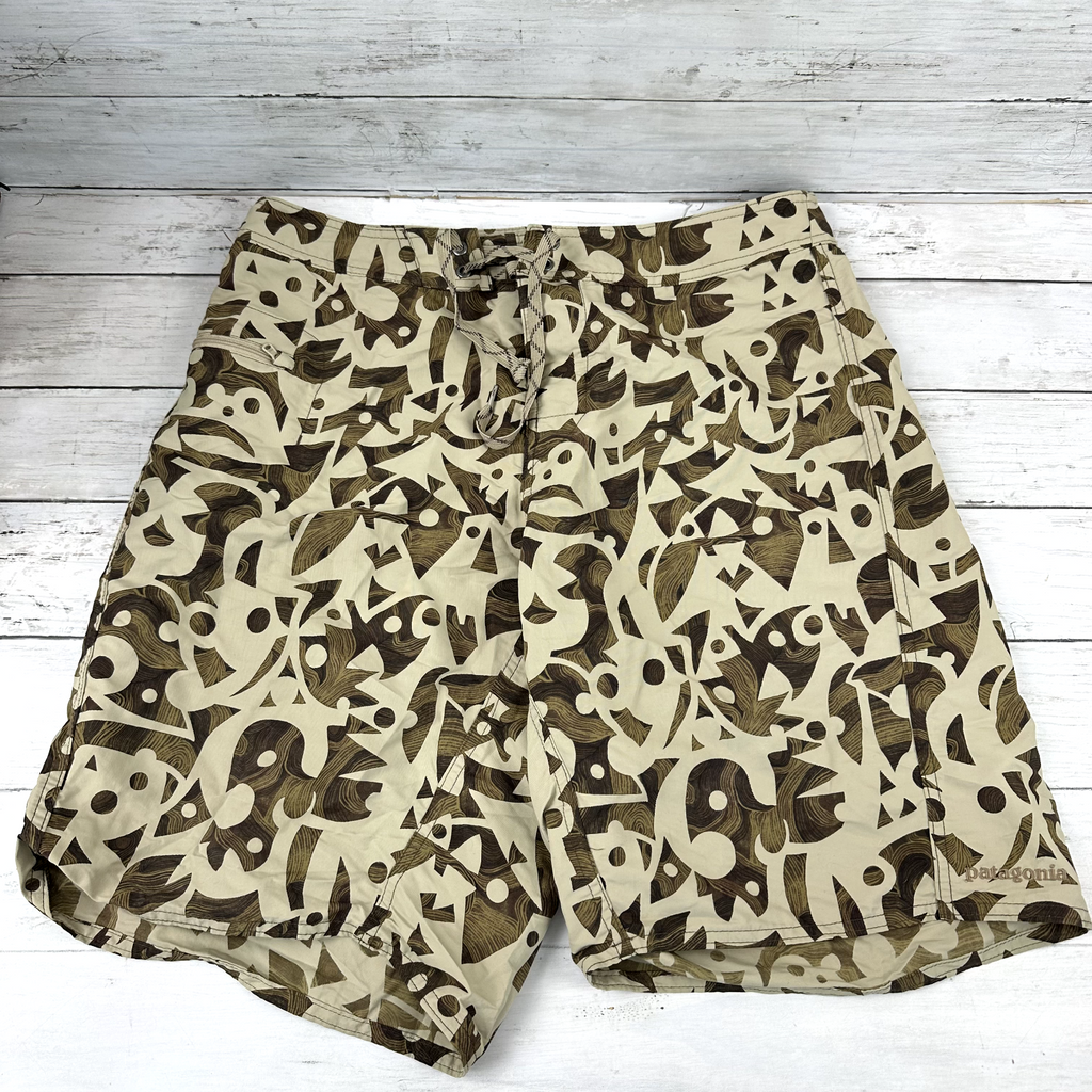 Patagonia brown Nylon Shorts Men Size 32 wavefarer board shorts swim (32x9.5")