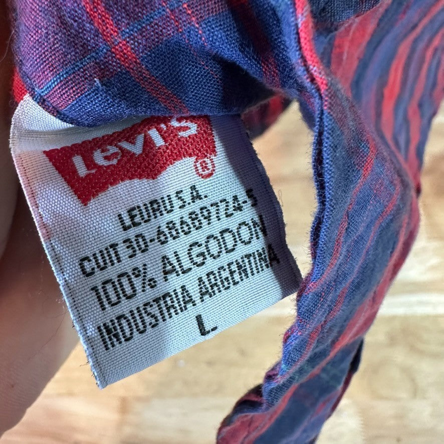 Levi's Mens Large Short Sleeve Western Shirt