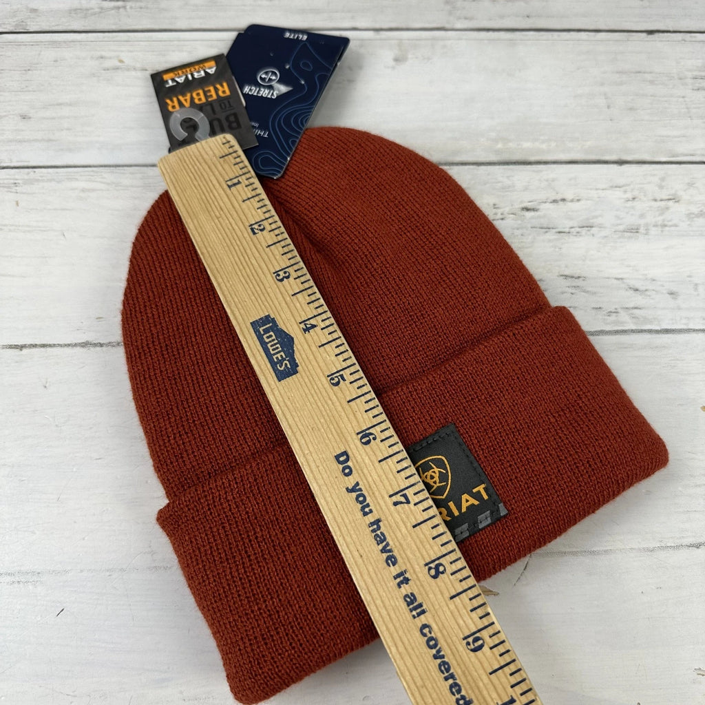 Ariat Rebar Men's Beanie Hat 3M Thinsulate Stretch Elite, Rust NWT