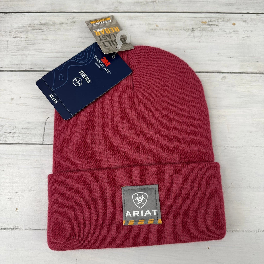 Ariat Rebar Women's Beanie Hat 3M Thinsulate Stretch Elite, Crab Apple NWT