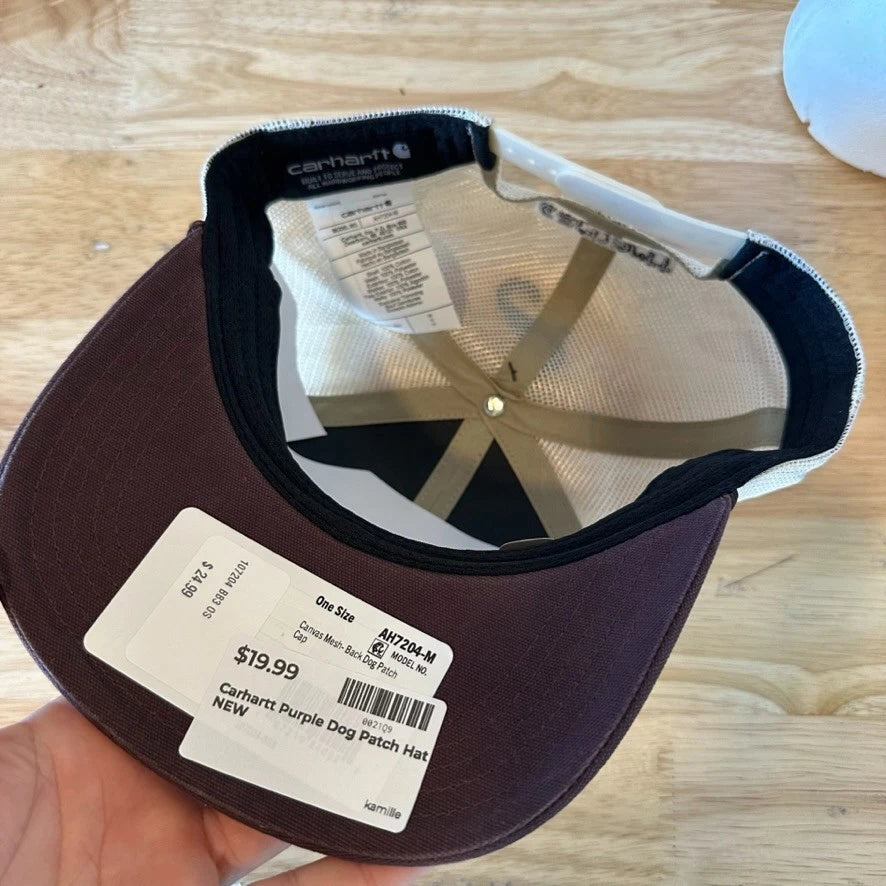 Carhartt Dog Patch Purple White Trucker Snap Mesh Back Hat hunting new